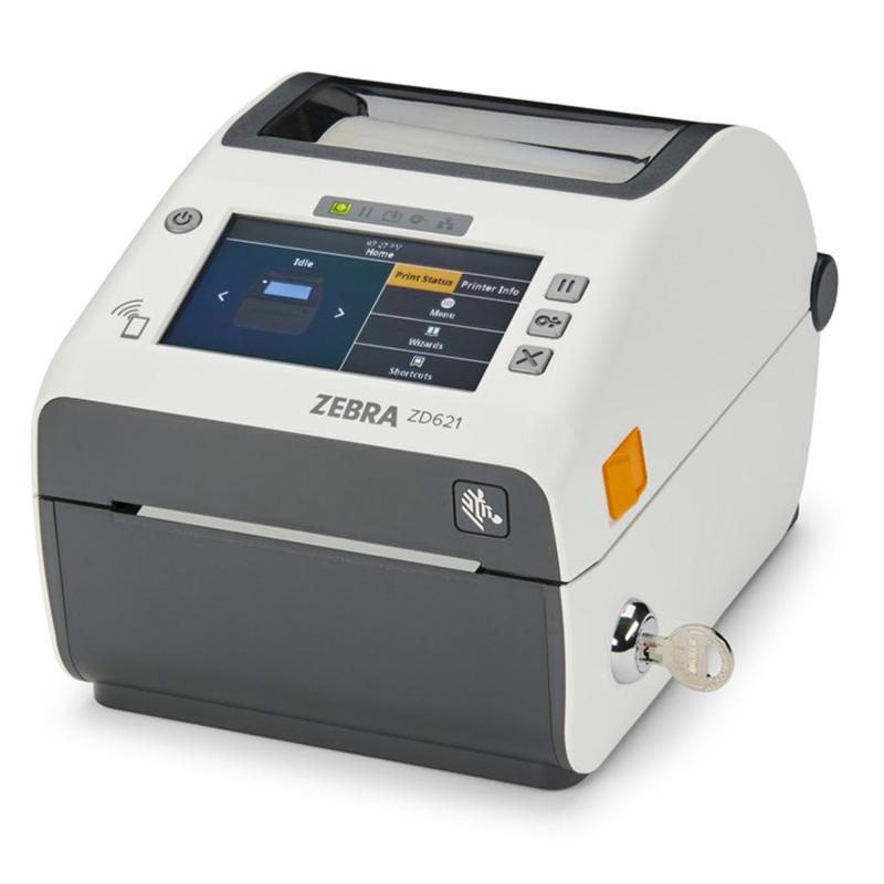 Zebra ZD621d, HC, 8 Punkte/mm (203dpi), Disp., RTC, USB, USB-Host, RS232, BT (BLE), Ethernet, wei&szlig;