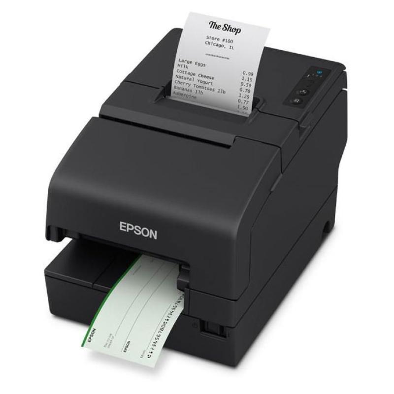 Epson TM-H6000VI, Cutter, MICR, USB, poweredUSB, Ethernet, OPOS, schwarz, IBM emulation