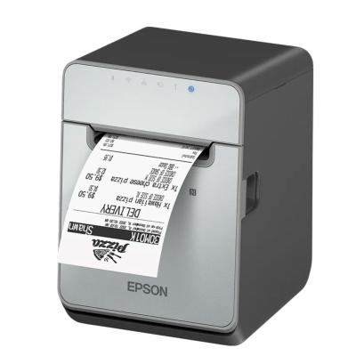 Epson TM-L100, 8 Punkte/mm (203dpi), Cutter, linerless, USB, Lightning, Ethernet, schwarz, UK