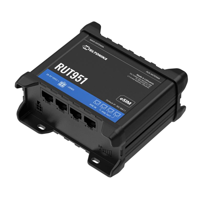 Teltonika RUT951 Industrieller PoE+ Mobilfunk-Router mit PSU